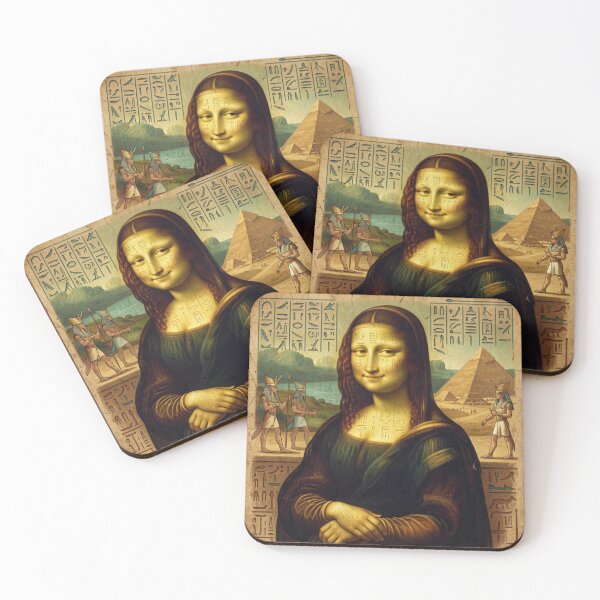 Item preview, Mona Lisa Portrait in Ancient Egyptian Hieroglyphic Art Style designed and sold by FotoworldEdel.