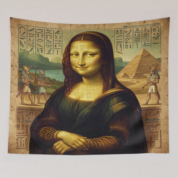 Item preview, Mona Lisa Portrait in Ancient Egyptian Hieroglyphic Art Style designed and sold by FotoworldEdel.