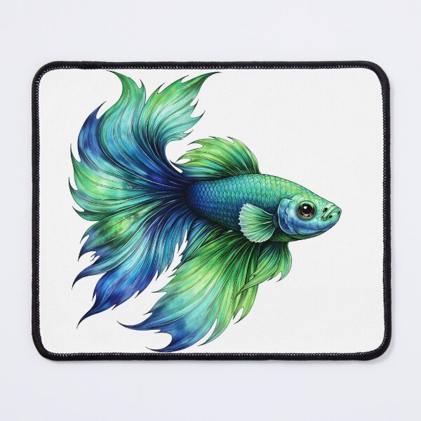 Item preview, Vibrant Blue and Green Betta Fish designed and sold by Shelley Loewnau-Jones Studio.