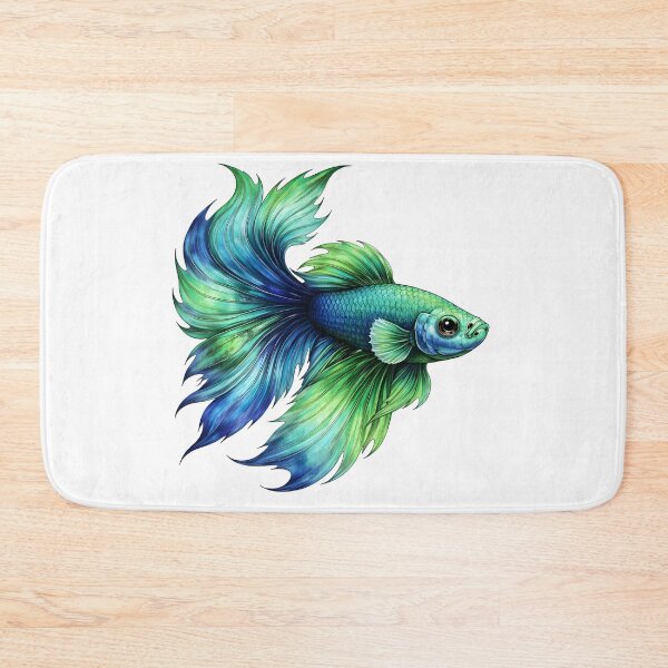 Item preview, Vibrant Blue and Green Betta Fish designed and sold by Shelley Loewnau-Jones Studio.