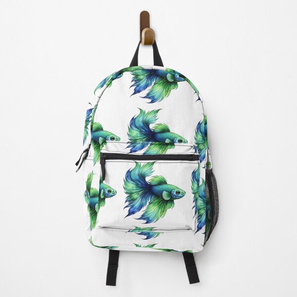Item preview, Vibrant Blue and Green Betta Fish designed and sold by Shelley Loewnau-Jones Studio.