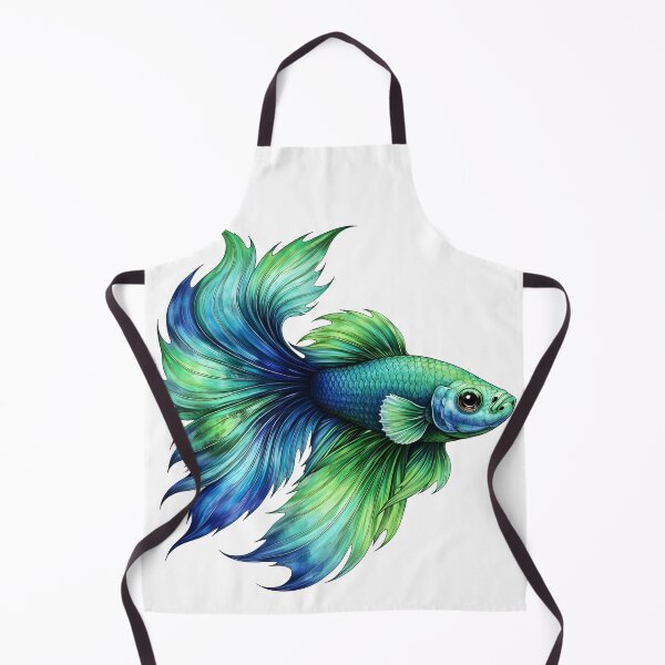 Item preview, Vibrant Blue and Green Betta Fish designed and sold by Shelley Loewnau-Jones Studio.