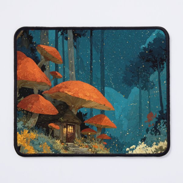 Item preview, Enchanted Mushroom Cottage Fantasy Art Print — Fairycore Wall Decor for Cozy Nature Lovers designed and sold by GraceInNatureCo.