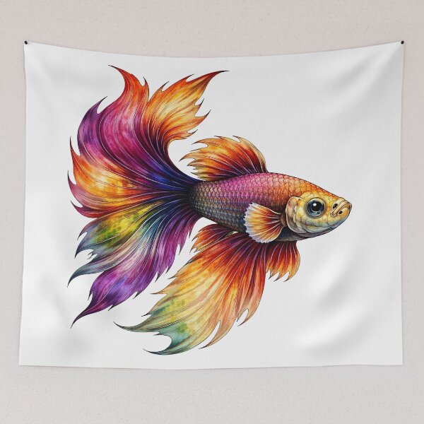 Item preview, Colorful Betta Fish designed and sold by Shelley Loewnau-Jones Studio.