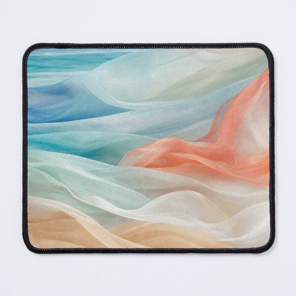 Item preview, Luxury Coastal Sheer Fabric Beach Waves designed and sold by frumixart.