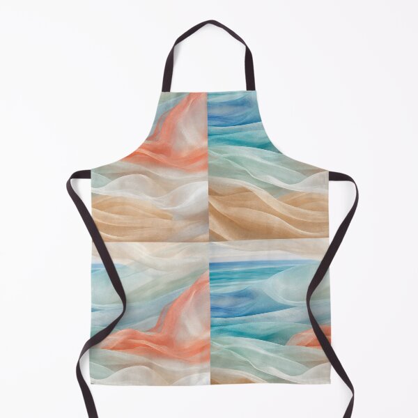 Item preview, Luxury Coastal Sheer Fabric Beach Waves designed and sold by frumixart.