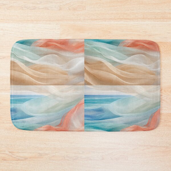 Item preview, Luxury Coastal Sheer Fabric Beach Waves designed and sold by frumixart.