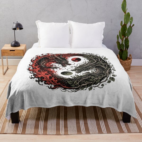 Item preview, Yin Yang Dragon Tattoo – Dark Fire and Nature Fantasy Design designed and sold by MarekoraStudio.