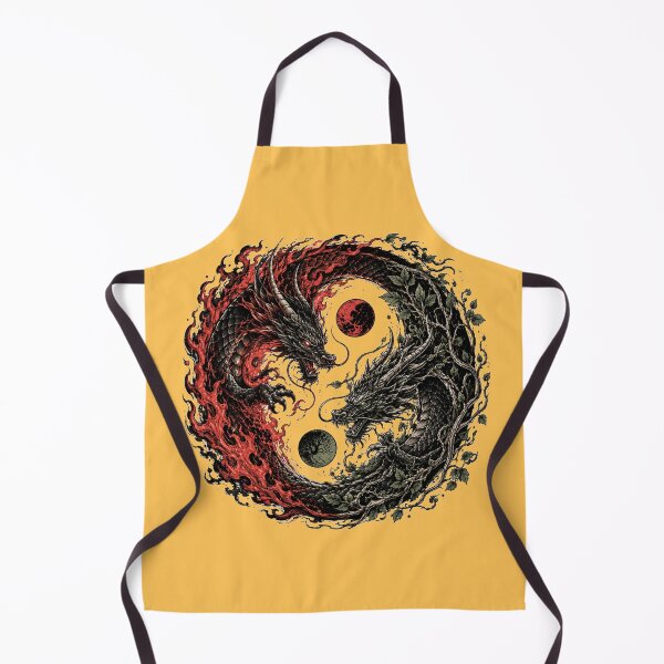 Item preview, Yin Yang Dragon Tattoo – Dark Fire and Nature Fantasy Design designed and sold by MarekoraStudio.
