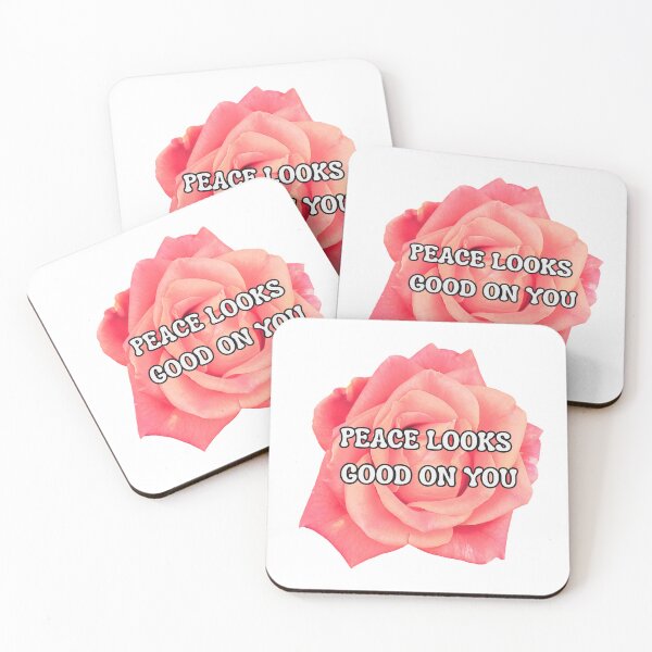 Item preview, Peace Looks Good On You Pink Rose Quote | Soft Self Love Floral Aesthetic Design designed and sold by Pandey14.