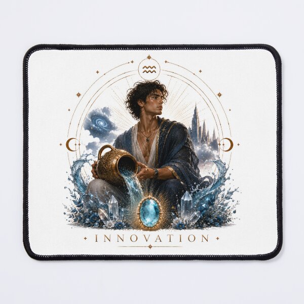 Item preview, Aquarius Zodiac Art - Celestial Innovation & Cosmic Water Bearer Aesthetic designed and sold by KireaDesigns.