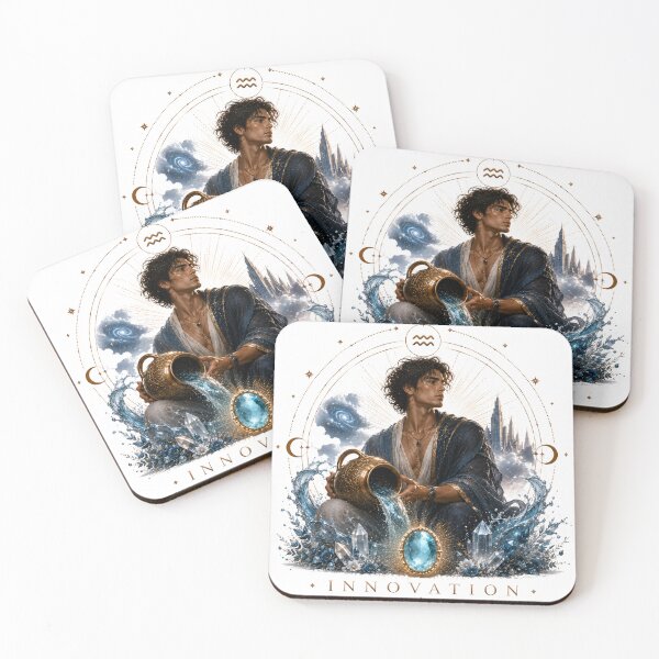 Item preview, Aquarius Zodiac Art - Celestial Innovation & Cosmic Water Bearer Aesthetic designed and sold by KireaDesigns.
