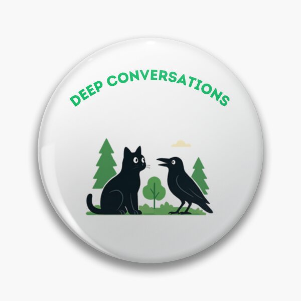 Item preview, Funny Black Cat & Crow | "Deep Conversations" Spooky Animal Art designed and sold by Inka Moon Design.