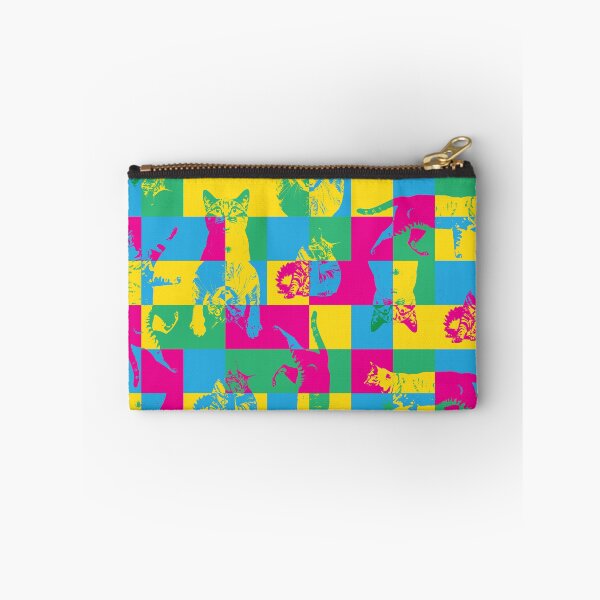 Item preview, Cat Block Party – Colorful Abstract Pattern with Graphic Cat Silhouettes designed and sold by Helmina Groper.