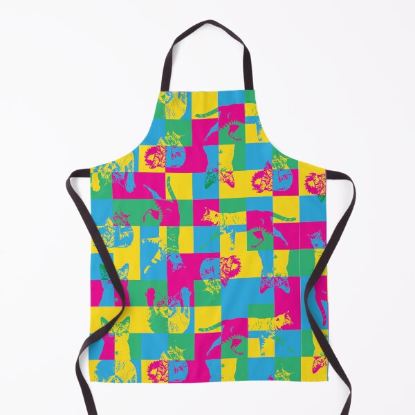 Item preview, Cat Block Party – Colorful Abstract Pattern with Graphic Cat Silhouettes designed and sold by Helmina Groper.