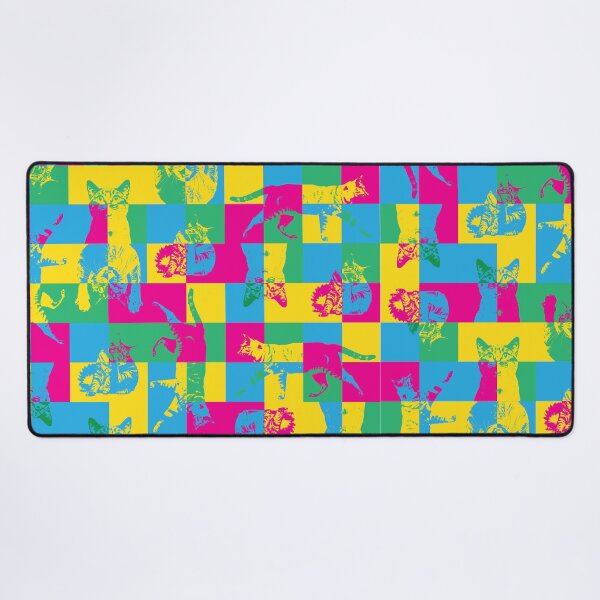 Item preview, Cat Block Party – Colorful Abstract Pattern with Graphic Cat Silhouettes designed and sold by Helmina Groper.