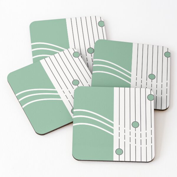 Item preview, The Flow - Sage Green and White Minimalist Geometric designed and sold by artdocaj.