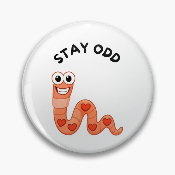 Item preview, Funny Love Worm "Stay Odd" | Cute Cartoon Heart Inchworm designed and sold by Inka Moon Design.