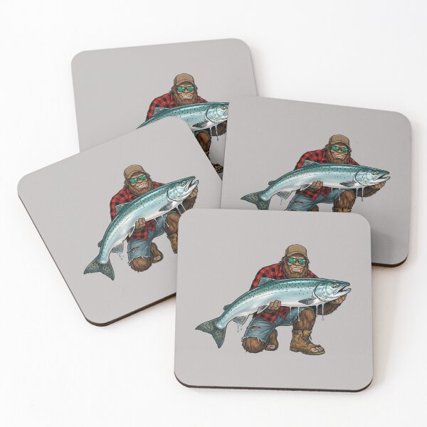 Item preview, Bigfoot King Salmon Fishing Trophy Funny Sasquatch Fisherman Long Sleeve designed and sold by mjohnson9.