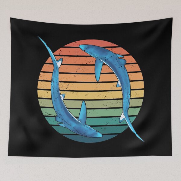 Item preview, Blue Shark Retro designed and sold by NicGrayGraphic.