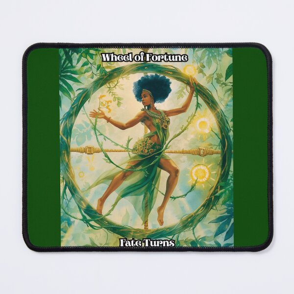 Item preview, Wheel of Fortune - Tarot Card from Wildwood Green Witch Tarot Deck designed and sold by Earth Nature Creations.