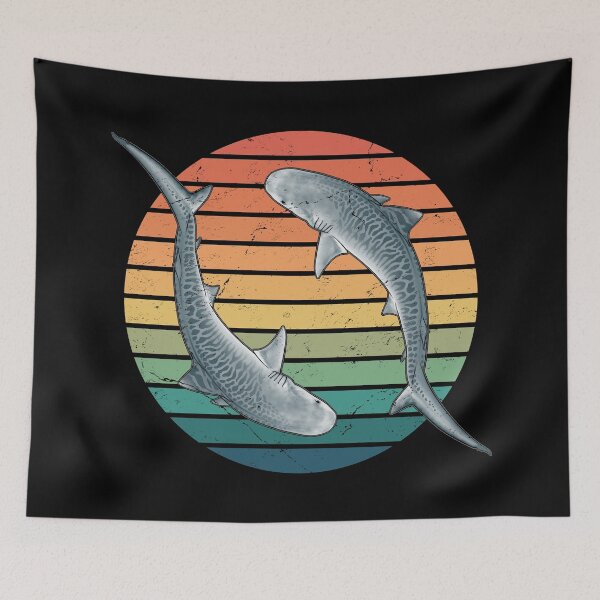 Item preview, Tiger Shark Retro designed and sold by NicGrayGraphic.