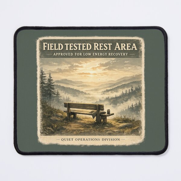 Item preview, Field Tested Rest Area Vintage Outdoor Recovery Poster designed and sold by ChirpInc.