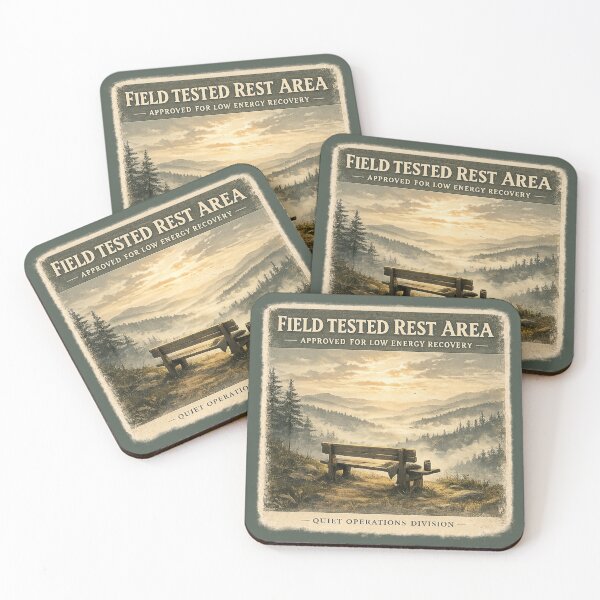 Item preview, Field Tested Rest Area Vintage Outdoor Recovery Poster designed and sold by ChirpInc.