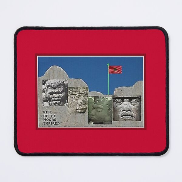 Item preview, Mu’ur (UM) Empire™ al-Benhadiel©™ design, Mt. Rush-Mu'ur Olmecs, red background designed and sold by HardyKnitDesign.