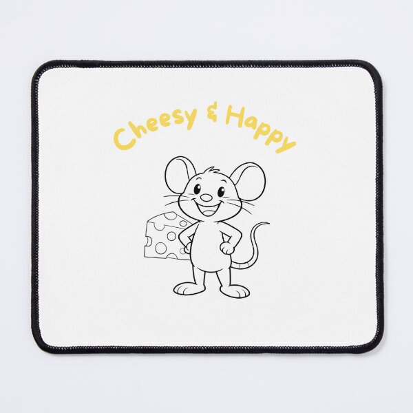 Item preview, Cheesy & Happy Mouse - Cute Coloring Style Illustration designed and sold by Inka Moon Design.