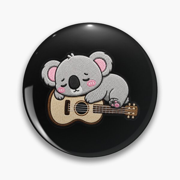 Item preview, Lazy Koala Guitar Embroidery Patch Cute Kawaii designed and sold by ColorSplash123.