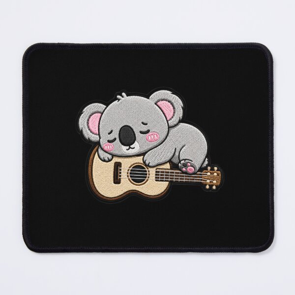 Item preview, Lazy Koala Guitar Embroidery Patch Cute Kawaii designed and sold by ColorSplash123.