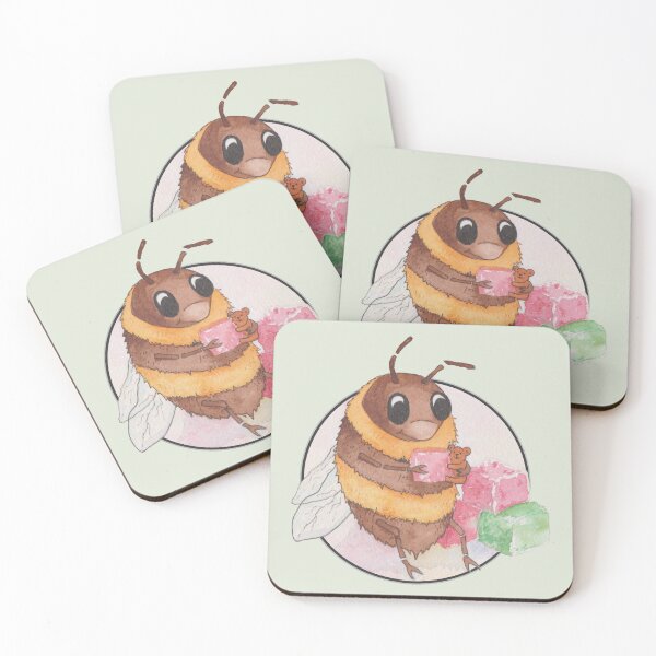 Item preview, Bee-Sweet Friends: Watercolour Bumblebee & Turkish Delight designed and sold by Englandbear.