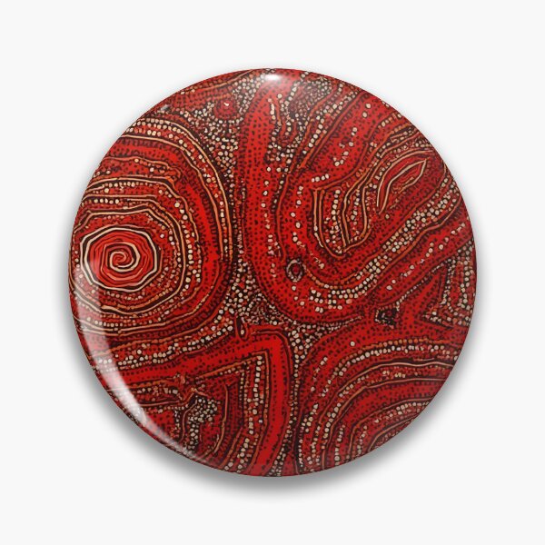 Item preview, Aboriginal Inspired Dot Art - Red-Hot Circles Lava Fire Pattern designed and sold by GrinGalore.