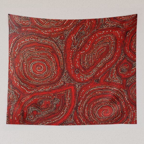 Item preview, Aboriginal Inspired Dot Art - Red-Hot Circles Lava Fire Pattern designed and sold by GrinGalore.