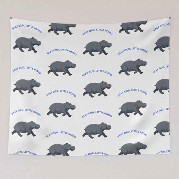 Item preview, Happy Running Hippo - Ton of Fun Animal Pun Illustration designed and sold by Inka Moon Design.