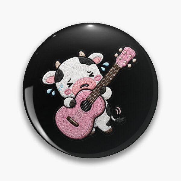 Item preview, Baby Cow Guitar Embroidery Patch Cute Kawaii designed and sold by ColorSplash123.