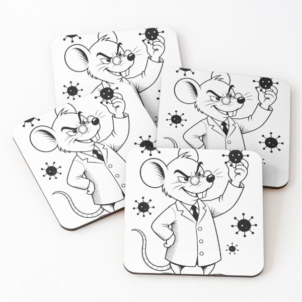 Item preview, Hanta Virus Mouse Retro Cartoon Scientist designed and sold by the-grey-one.