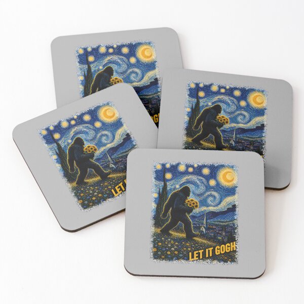 Item preview, Let It Gogh Vincent Van Gogh Funny Bigfoot Tees Starry Night Long Sleeve designed and sold by ArleneRowe.
