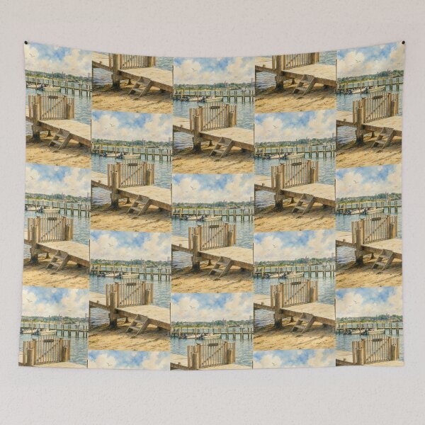 Item preview, Private Dock Daydream - Beachside Boat Dock on Martha's Vineyard designed and sold by Loveisthebtwd.