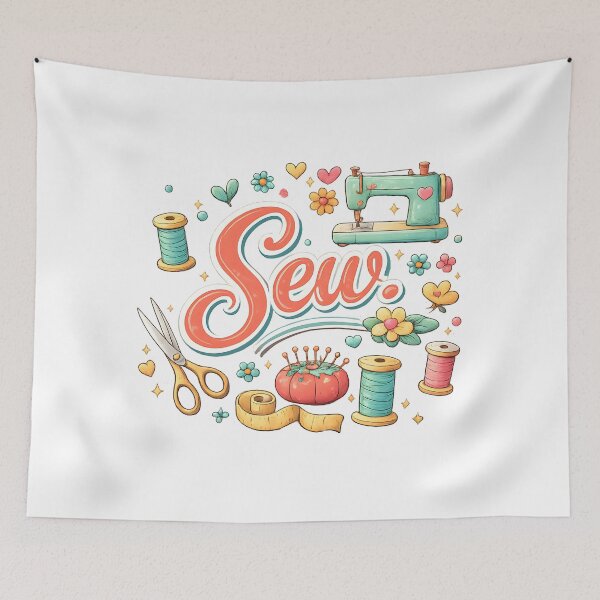 Item preview, Sew Retro Crafting Design – Cute Vintage Sewing Machine & Floral Sewing Art designed and sold by blankTeeShirt.