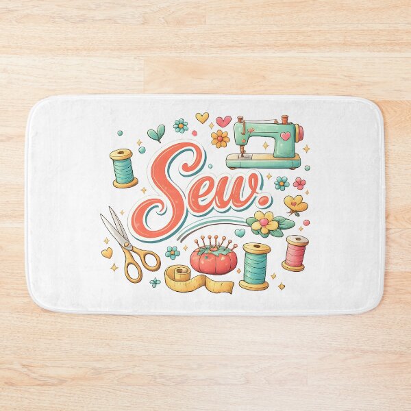 Item preview, Sew Retro Crafting Design – Cute Vintage Sewing Machine & Floral Sewing Art designed and sold by blankTeeShirt.
