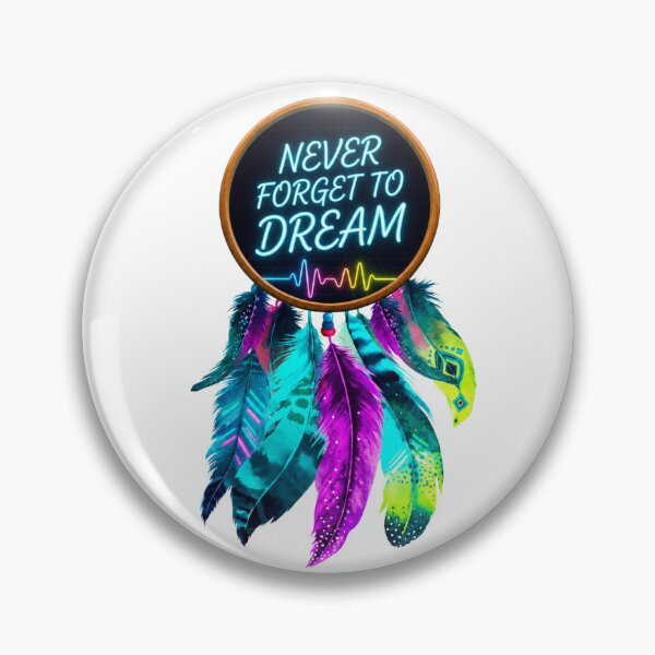 Item preview, Neon Dreamcatcher Quote Art - Never Forget To Dream Vibrant Feather Aesthetic designed and sold by KireaDesigns.