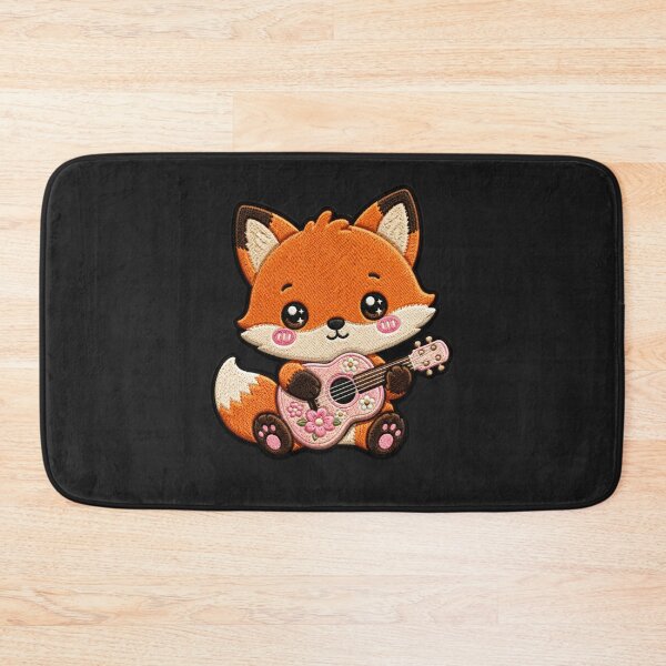 Item preview, Soft Fox Guitar Embroidery Patch Cute Kawaii designed and sold by ColorSplash123.