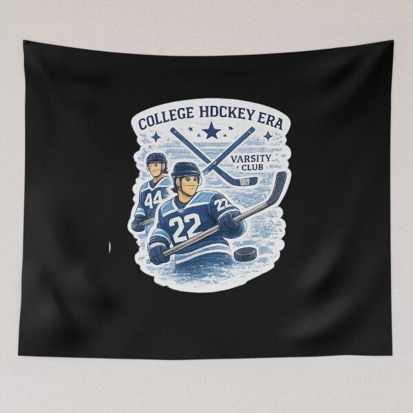 Item preview, College Hockey Era Varsity Club Sticker | Ice Hockey Aesthetic Design designed and sold by Artbysarmina.