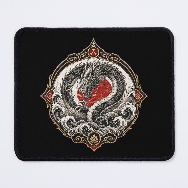 Item preview, Ryu Water Coil Emblem – Japanese Dragon Wave Symbol designed and sold by OblivionRise.