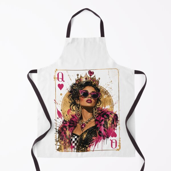 Item preview, Queen of Hearts Playing Card Art - Edgy Pop Art Royalty & Pink Leopard Aesthetic designed and sold by KireaDesigns.