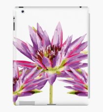 Three Lotos Flowers in purple white Background iPad Case/Skin
