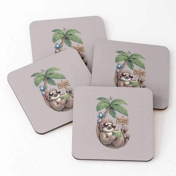 Item preview, Funny Sloth with Coconut Drink Palm Tree Graphic designed and sold by designerr23 ⭐⭐⭐⭐⭐.