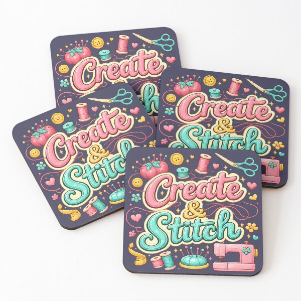 Item preview, Create & Stitch – Cute Sewing Craft Typography Design designed and sold by blankTeeShirt.